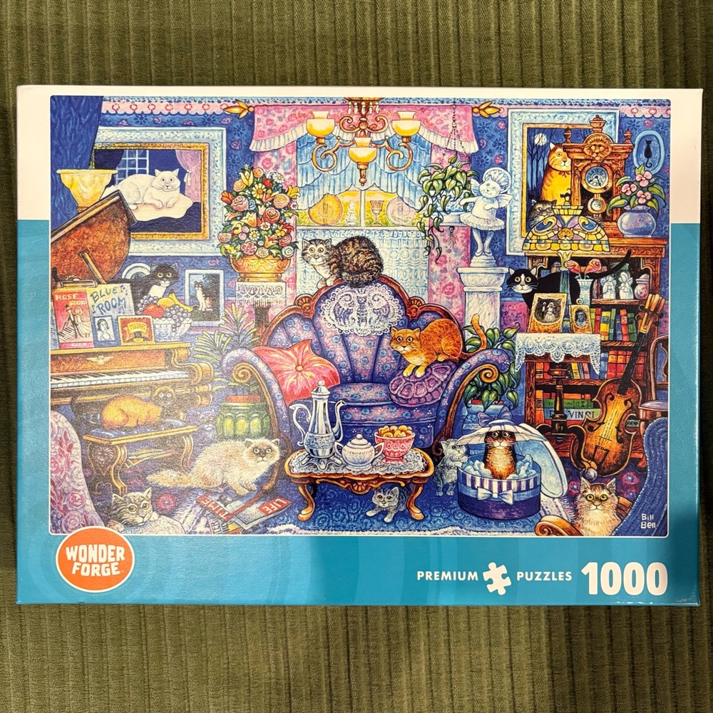 Wonder Forge Bill Bell Cats 1000 Pc Jigsaw Puzzle